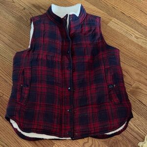 Skies Are Blue Red and Black Plaid Kids Vest